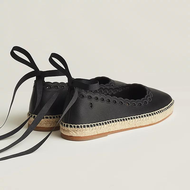 Giày Hermes Guapa Espadrille Nữ Đen